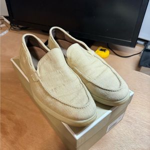 Aurelien Beige Linen Loafers